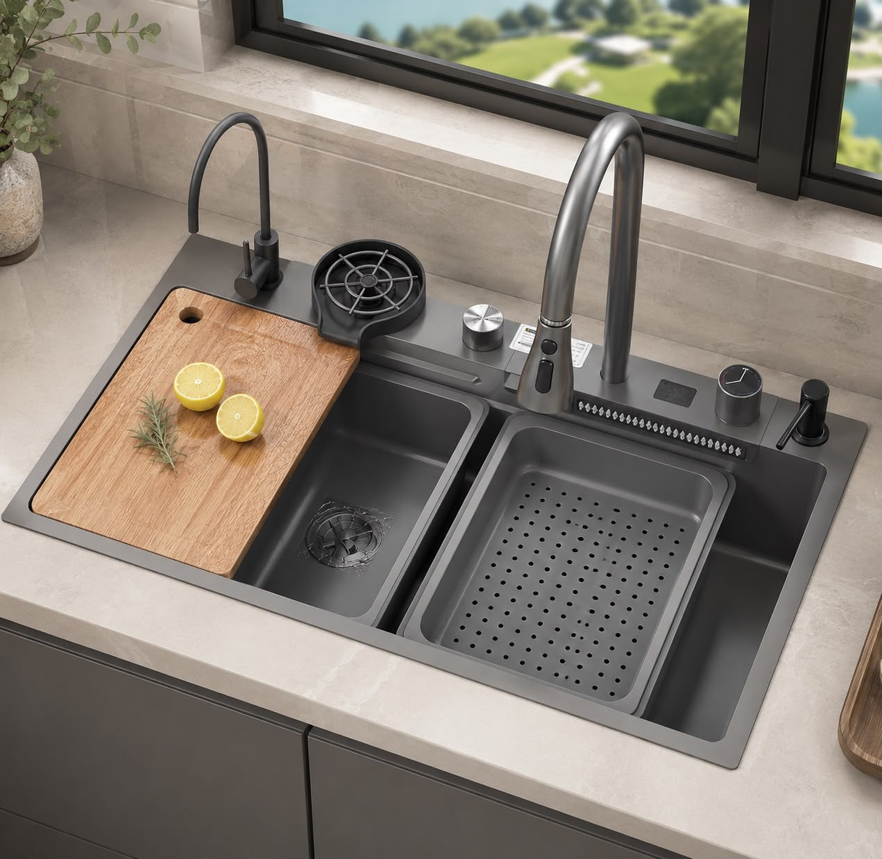 ✨🚿 FREGADERO MULTIFUNCIONAL DE LUJO – TODO EN UNO PARA TU COCINA 🚿✨
🆔 Modelo: SC703-2
📏 Medida: 75 × 45 cm
🎨 Color: GRIS 🩶 (Acero inoxidable)

💰 Precio: RD$5,995
