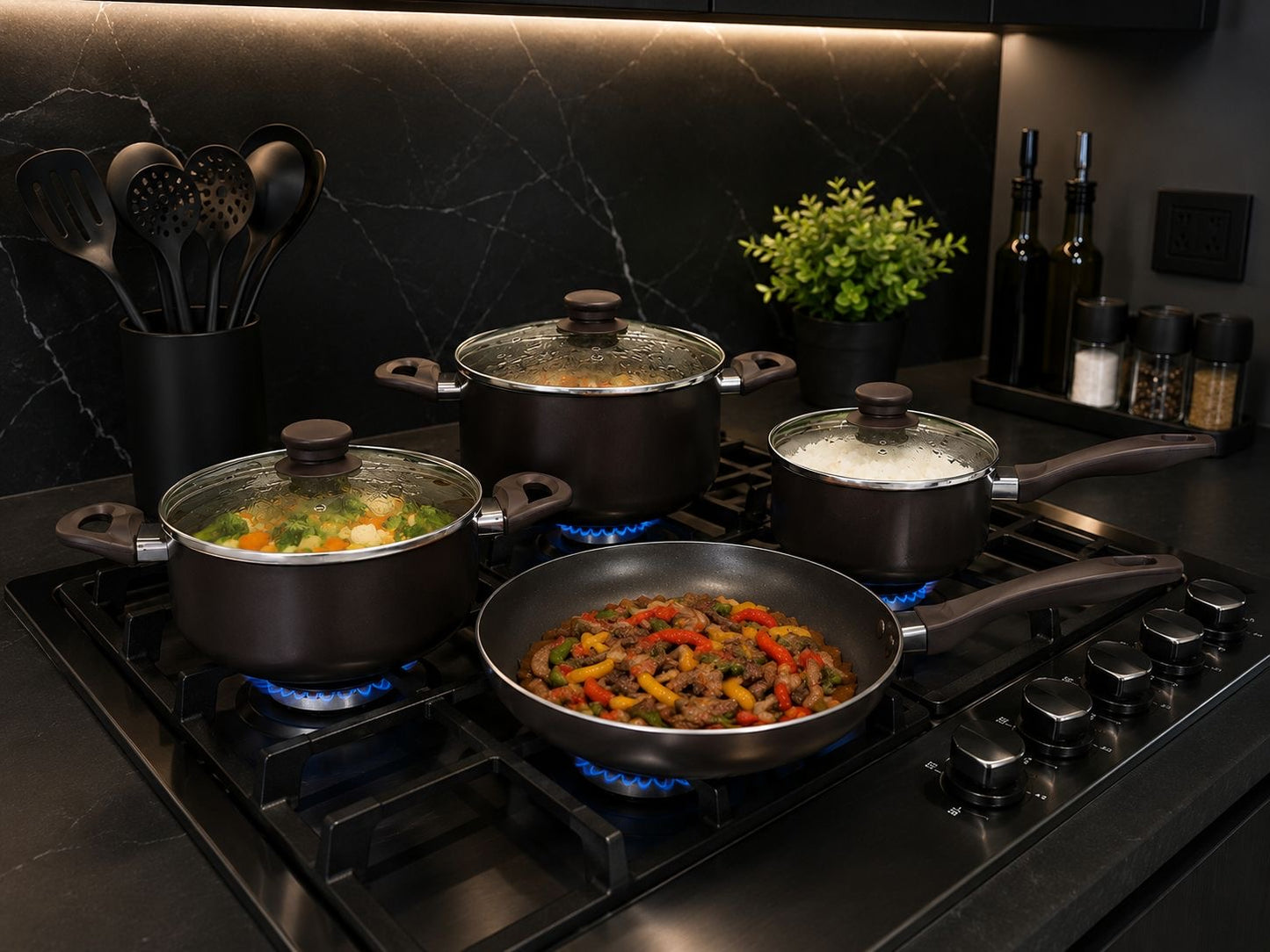🍳✨ *JUEGO DE OLLAS GRANITE COOKWARE  DE NYLON DE 13 PIEZAS – ELEGANCIA Y DURABILIDAD PARA TU COCINA* ✨🍳
(Cod. Nylon) 

💰RD$2,995
