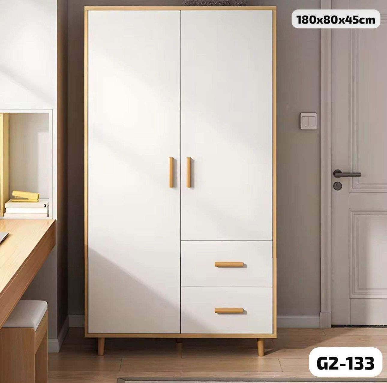 ⭐ Armario Moderno 2 Puertas + 2 Gavetas (Cod.80905)

💰 RD$5,995