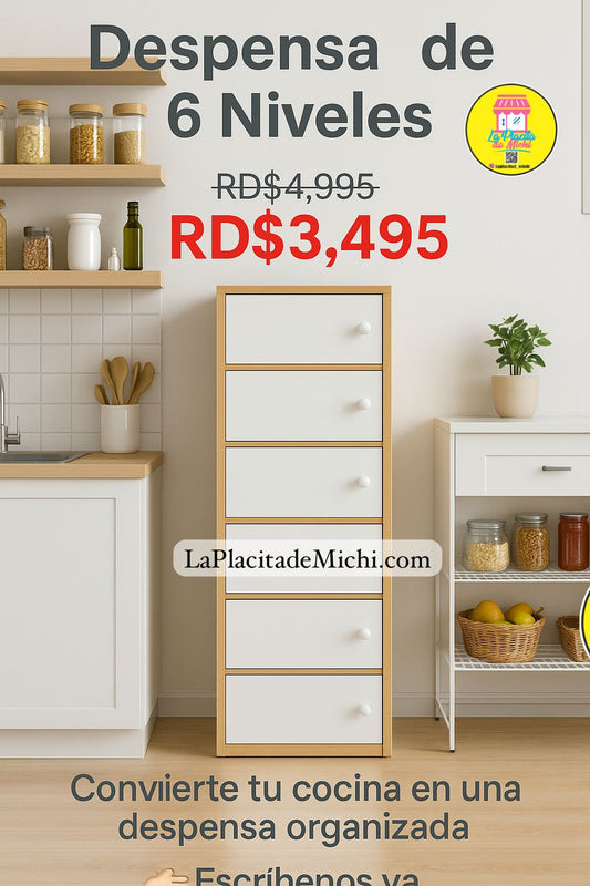 ✨ Despensa de 6 Niveles ✨
Convierte tu cocina en una despensa organizada 🥫🍝🌾 (Cod.7217-2)