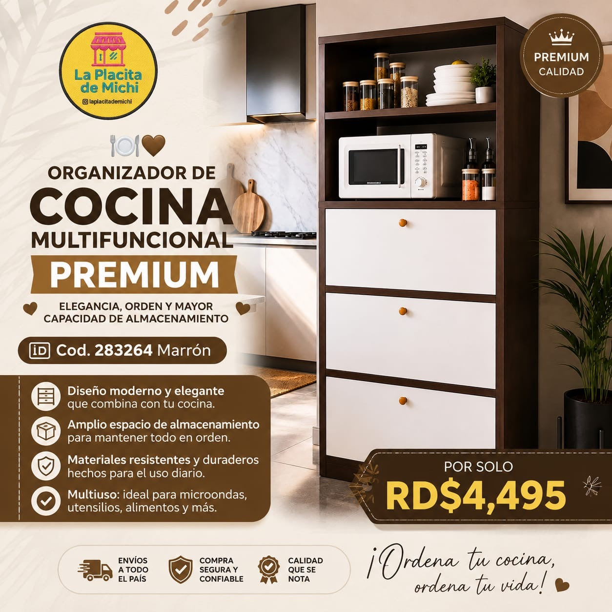 🍽️🤎 ORGANIZADOR DE COCINA MULTIFUNCIONAL PREMIUM – ELEGANCIA, ORDEN Y MAYOR CAPACIDAD DE ALMACENAMIENTO 🤎🍽️

🆔 Cod. 283264 Marrón 

💰 RD$4,495