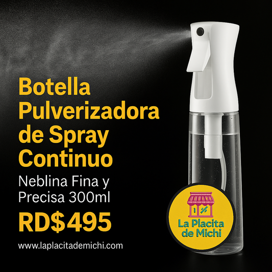 Botella Pulverizadora de Spray Continuo – Neblina Fina y Precisa 300ml 
💰RD$495