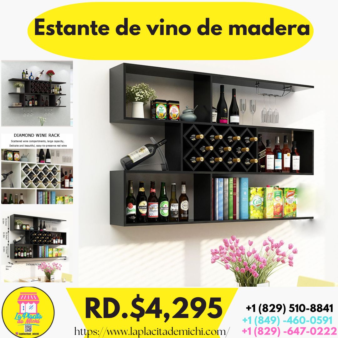 Estante de vino de madera