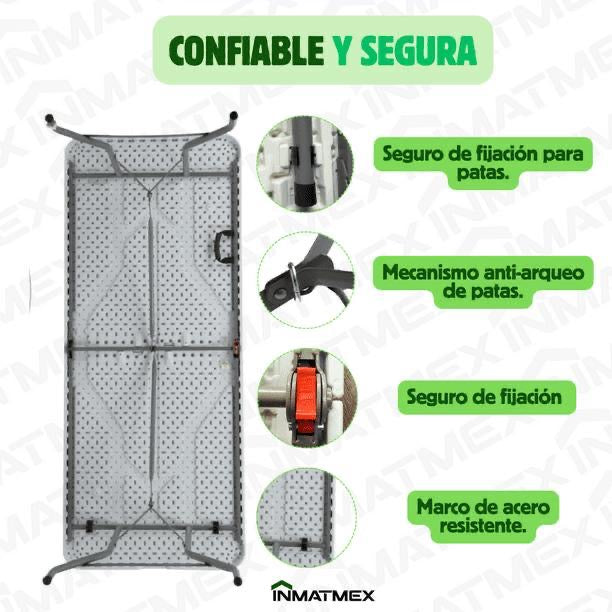 🪑 MESA PLEGABLE 2.4 METROS – RESISTENTE Y PRÁCTICA

💰 RD$3,995
