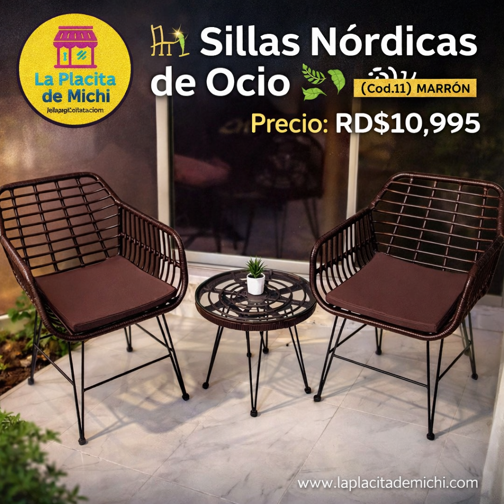 🪑✨ Sillas Nórdicas de Ocio 🌿🏡 (Cod.11) MARRÓN 

💰 Precio: RD$10,995
