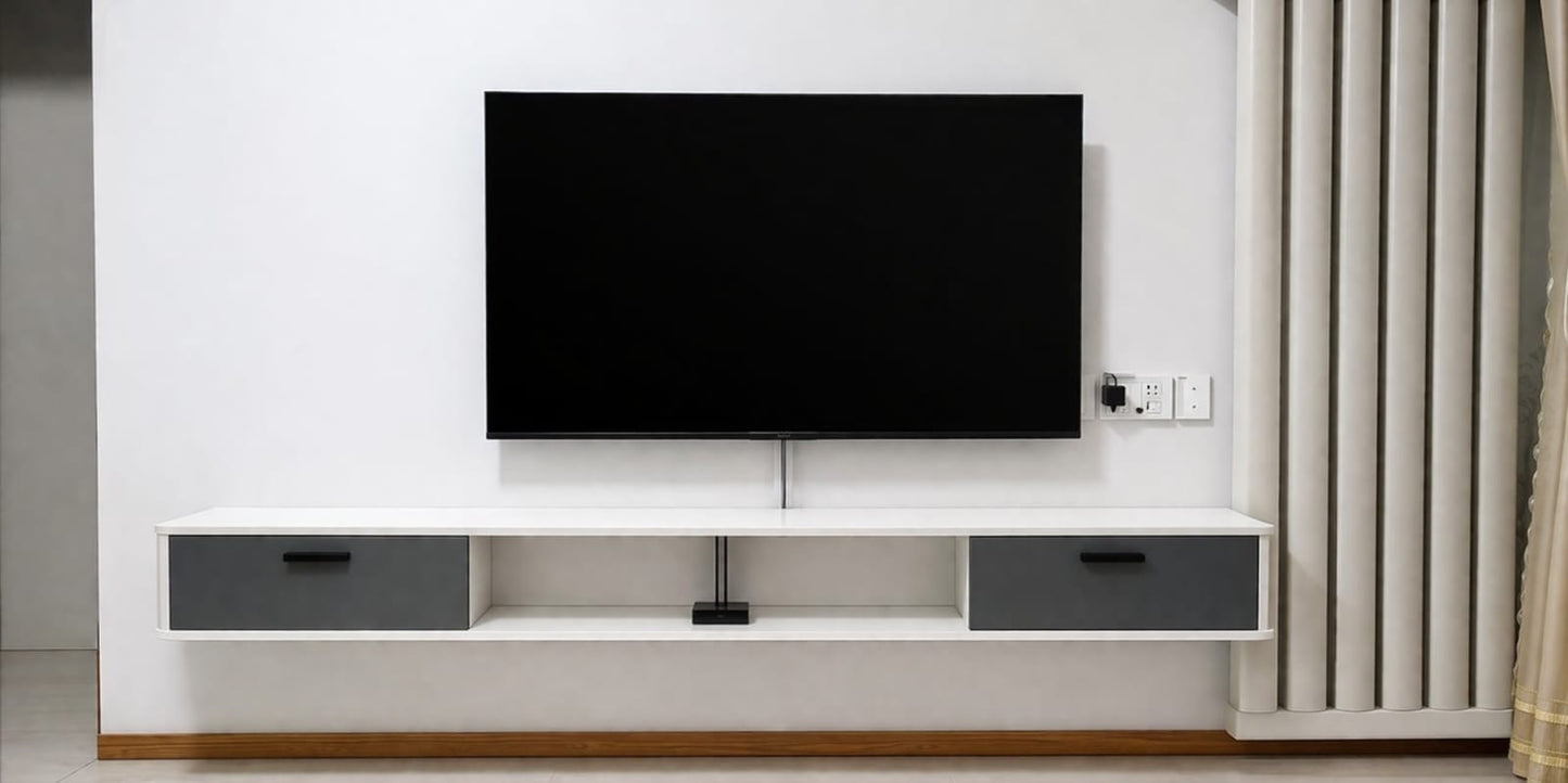🖥️✨ Mueble para TV Minimalista con Gavetas – Diseño Moderno y Funcional ✨🖥️ Blanco Con Gris 
🆔 Cod. 25102-3
📏 Medidas: 180 × 22 × 20 cm

💰 Precio: RD$4,995