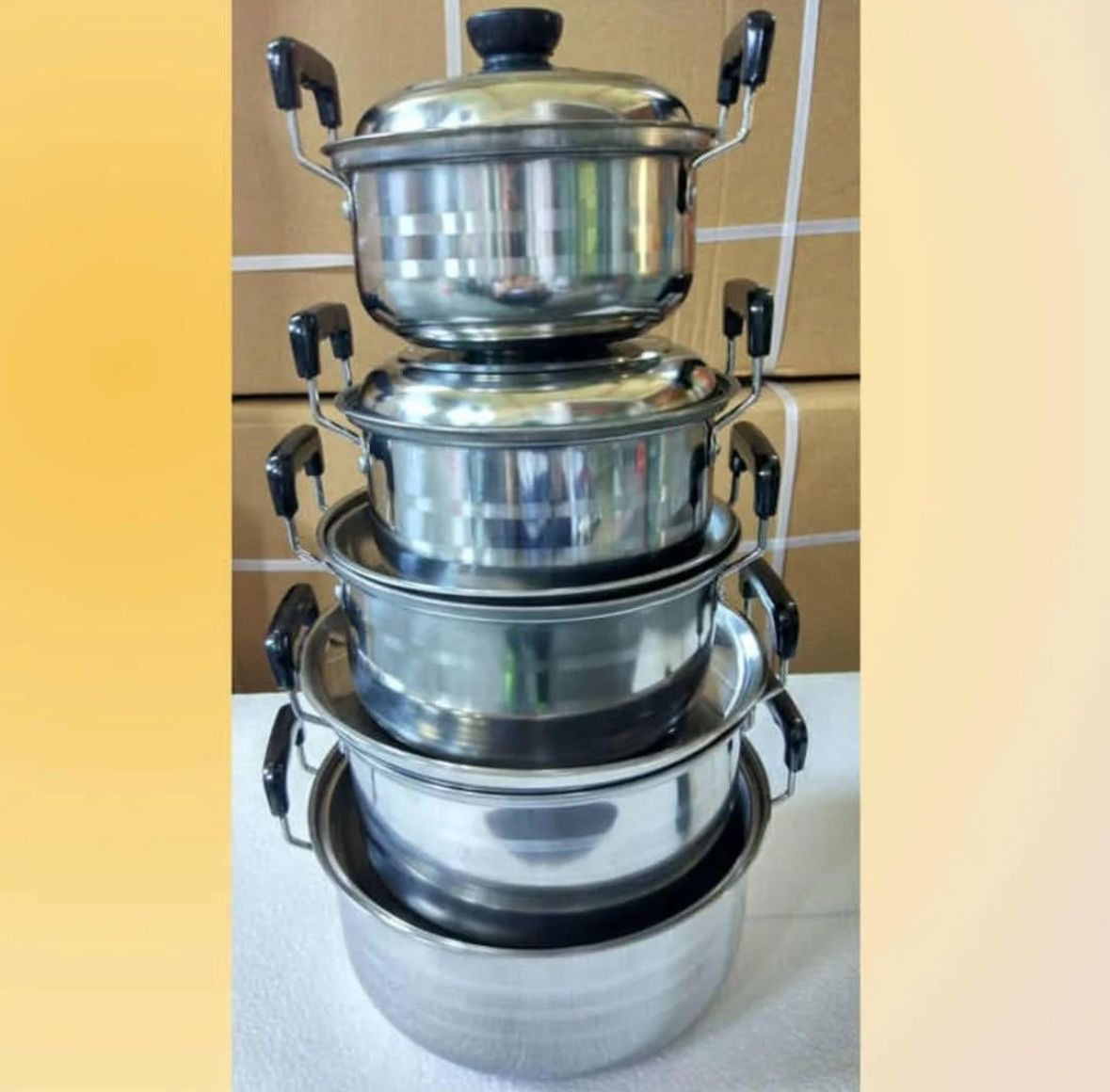 Set de 5 Ollas en Acero Inoxidable (Cod.11-1)