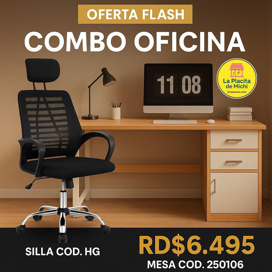 ✨ Un combo premium para trabajar con estilo y comodidad.

🪑✨ Silla Ergonómica con Cabecera Ajustable (Cód. HG) + Escritorio Moderno (Cód. 250106) ✨🪑

💰 RD$6,495