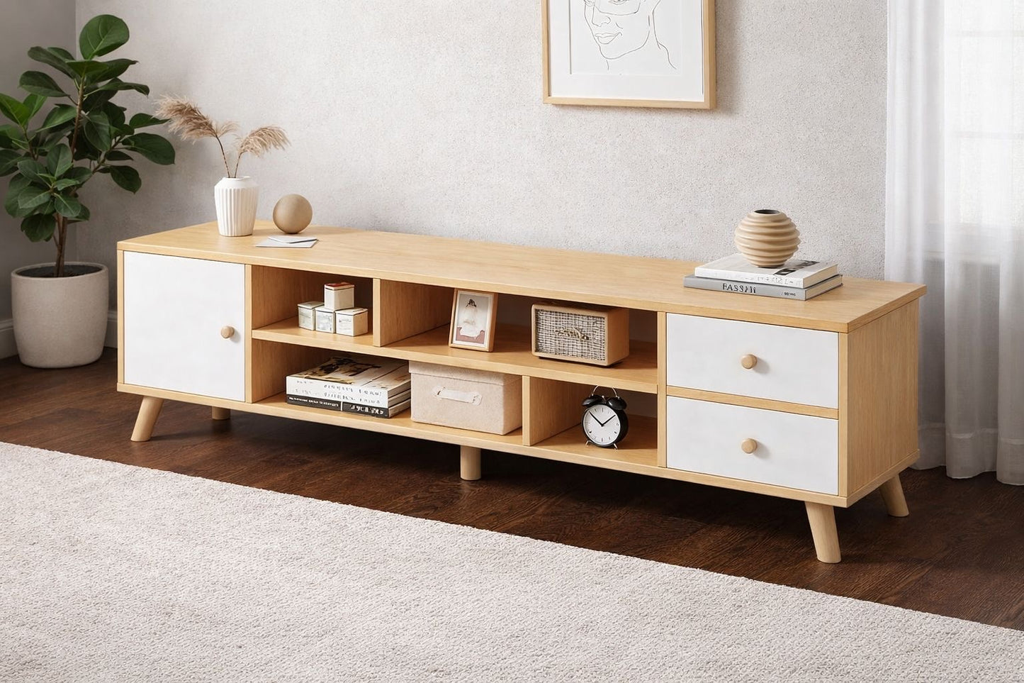 🖥️✨ MUEBLE DE TV MODERNO AMARILLO 120 CM – ESTILO QUE ORGANIZA ✨🖥️ 🆔 Cod. 2509206-2

💰 RD$3,495