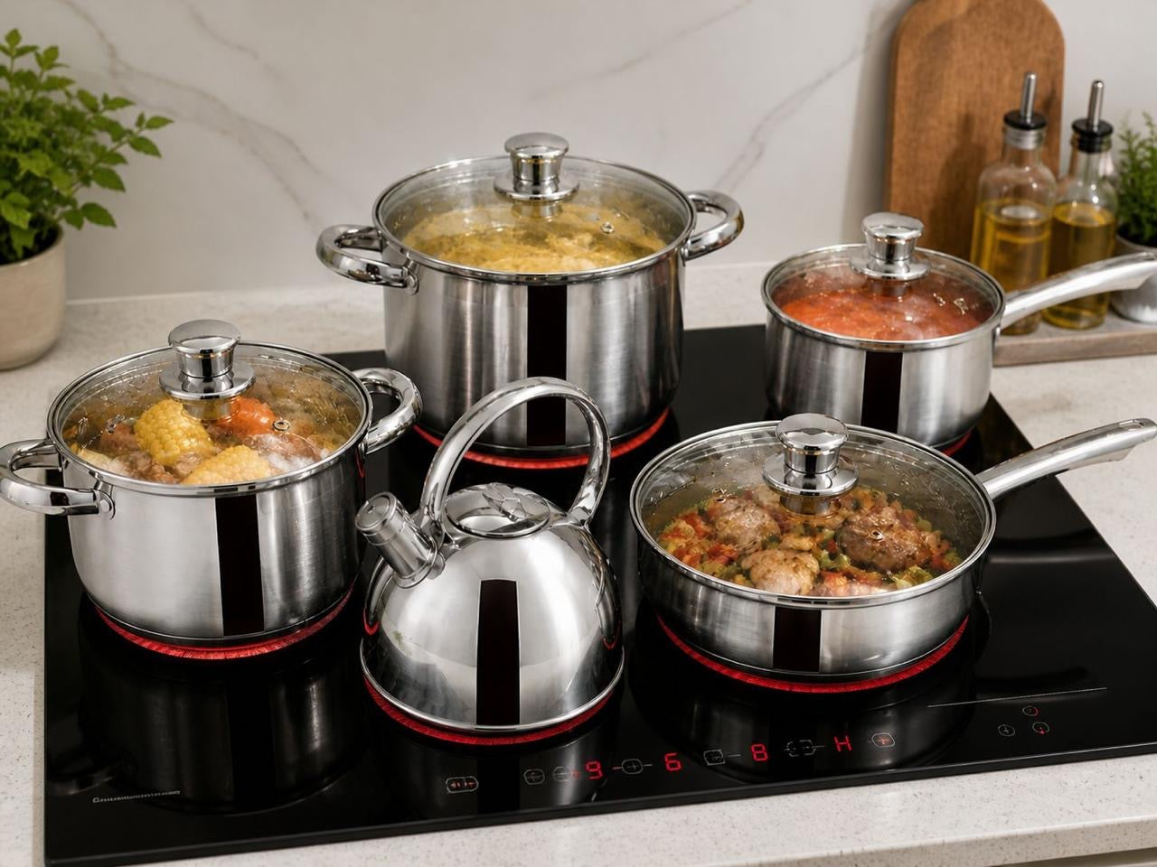 🍳✨ JUEGO DE OLLAS DE ACERO INOXIDABLE 8 PIEZAS – COCINA COMO UN PRO ✨🍳 (CJ-141)

💰RD$3,795