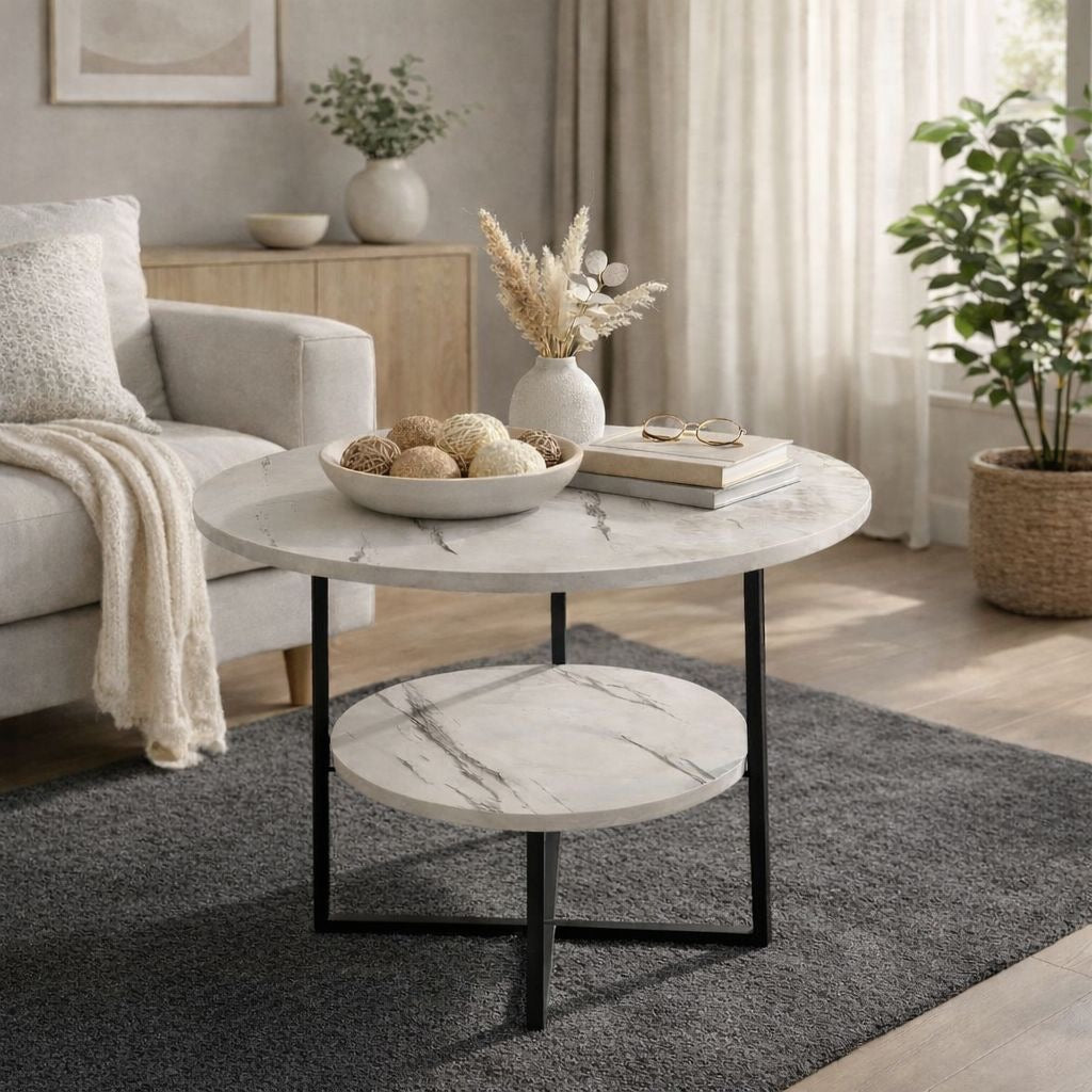 ✨ Mesa de Centro Redonda Doble Nivel – Estilo Mármol Moderno ✨
🆔 Cod. CJ81225-2

💰RD$1,995