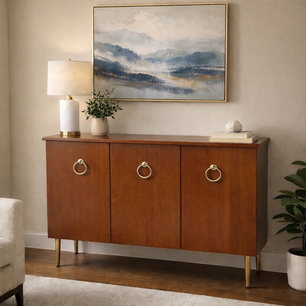✨ CREDENZA / GABINETE AUXILIAR MODERNO 3 GAVETAS ✨ (Cod. 7203-5 MARRÓN) 

💰RD$4,495