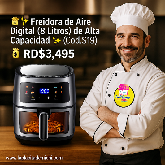 🍟✨ Freidora de Aire Digital (8 Litros) de Alta Capacidad ✨🍟 (Cod.S19)