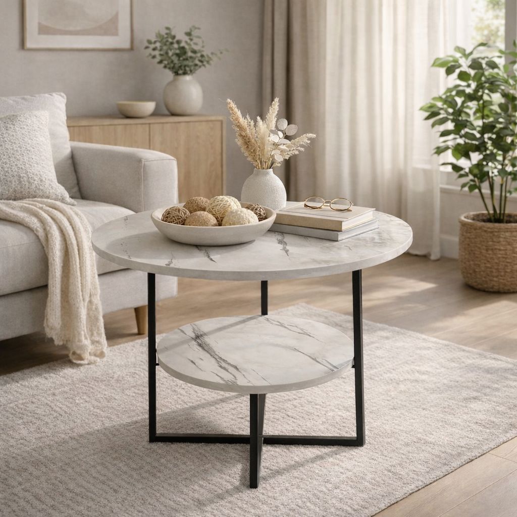 ✨ Mesa de Centro Redonda Doble Nivel – Estilo Mármol Moderno ✨
🆔 Cod. CJ81225-2

💰RD$1,995