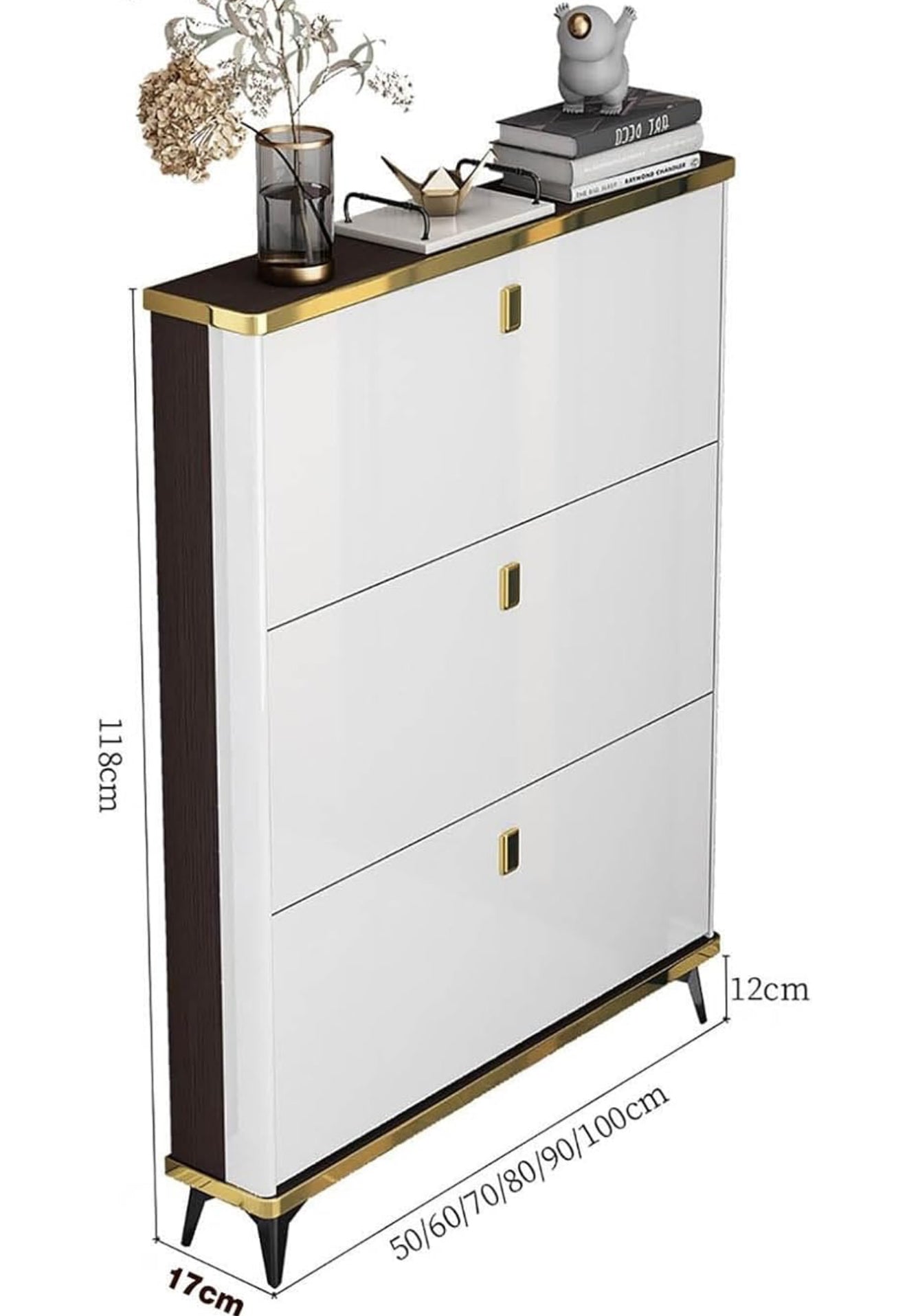 ⭐ Zapatera Premium de 3 Niveles – Diseño Moderno Blanco & Dorado ⭐ (Cod.23861-1)

💰RD$3,495