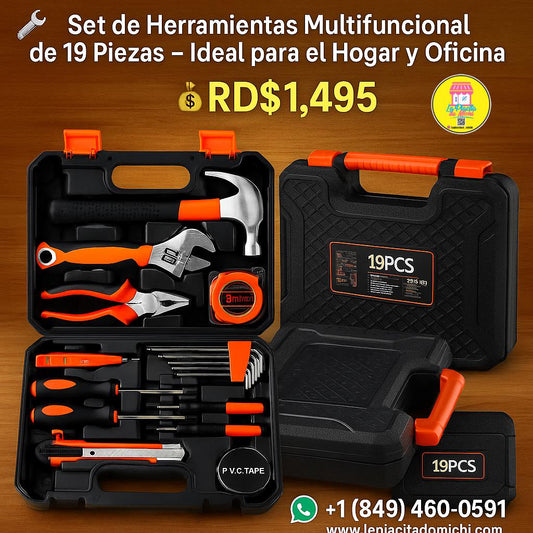 🔧 Set de Herramientas Multifuncional de 19 Piezas – Ideal para el Hogar y Oficina 🔧(Cod.88019)