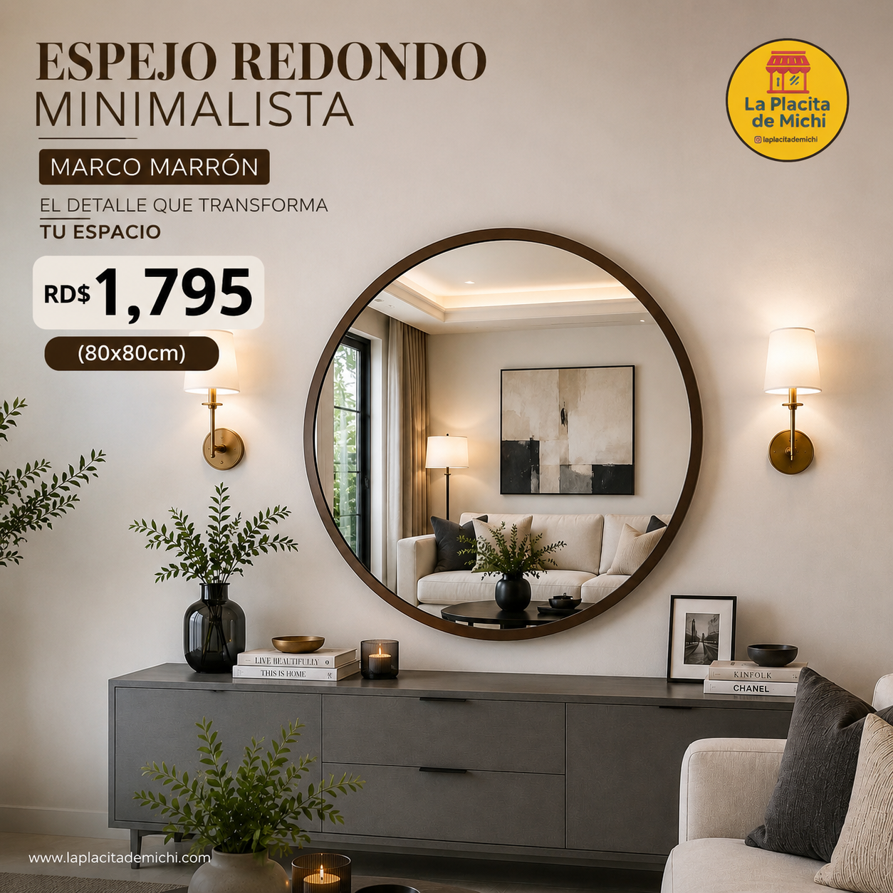 🪞✨ ESPEJO REDONDO MINIMALISTA MARCO MARRÓN – EL DETALLE QUE TRANSFORMA TU ESPACIO ✨🪞

💰RD$1,795 

(80x80cm)