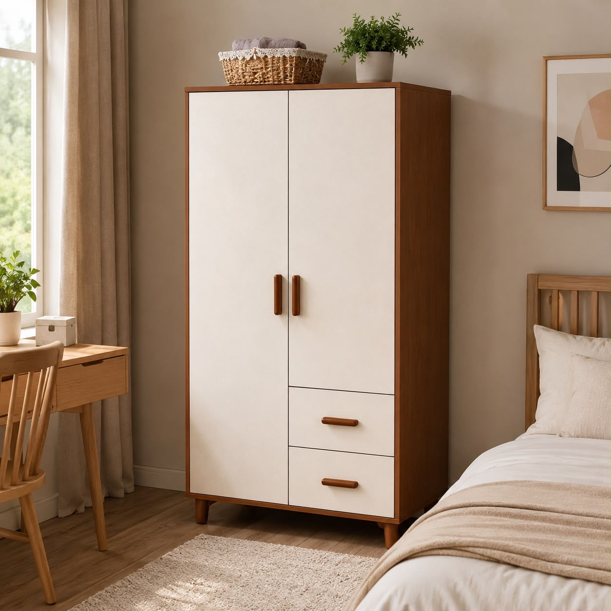 ⭐ Armario Moderno 2 Puertas + 2 Gavetas – Diseño Minimalista
📌 Cod. 80905-1 Marrón 

💰 RD$5,995

📏 Dimensiones: 180 × 80 × 45 cm