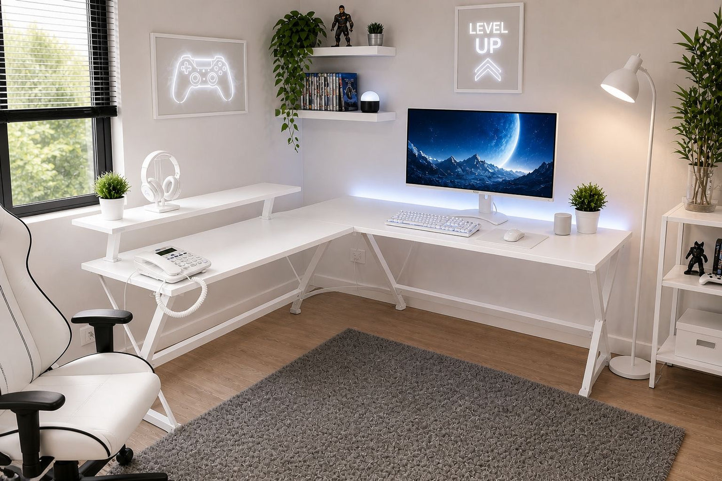 🎮🔥 MESA ESCRITORIO GAMER EN L – MÁS ESPACIO, MÁS CONTROL, MÁS NIVEL 🔥🎮
🆔 Cod. 88333-5
🎨 Color: BLANCO 

💰 Precio: RD$4,295