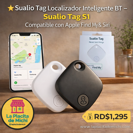 📍 ⭐ Sualio Tag  Localizador Inteligente BT – Sualio  Tag S1 Compatible con Apple Find My & Siri

💰RD$1,295