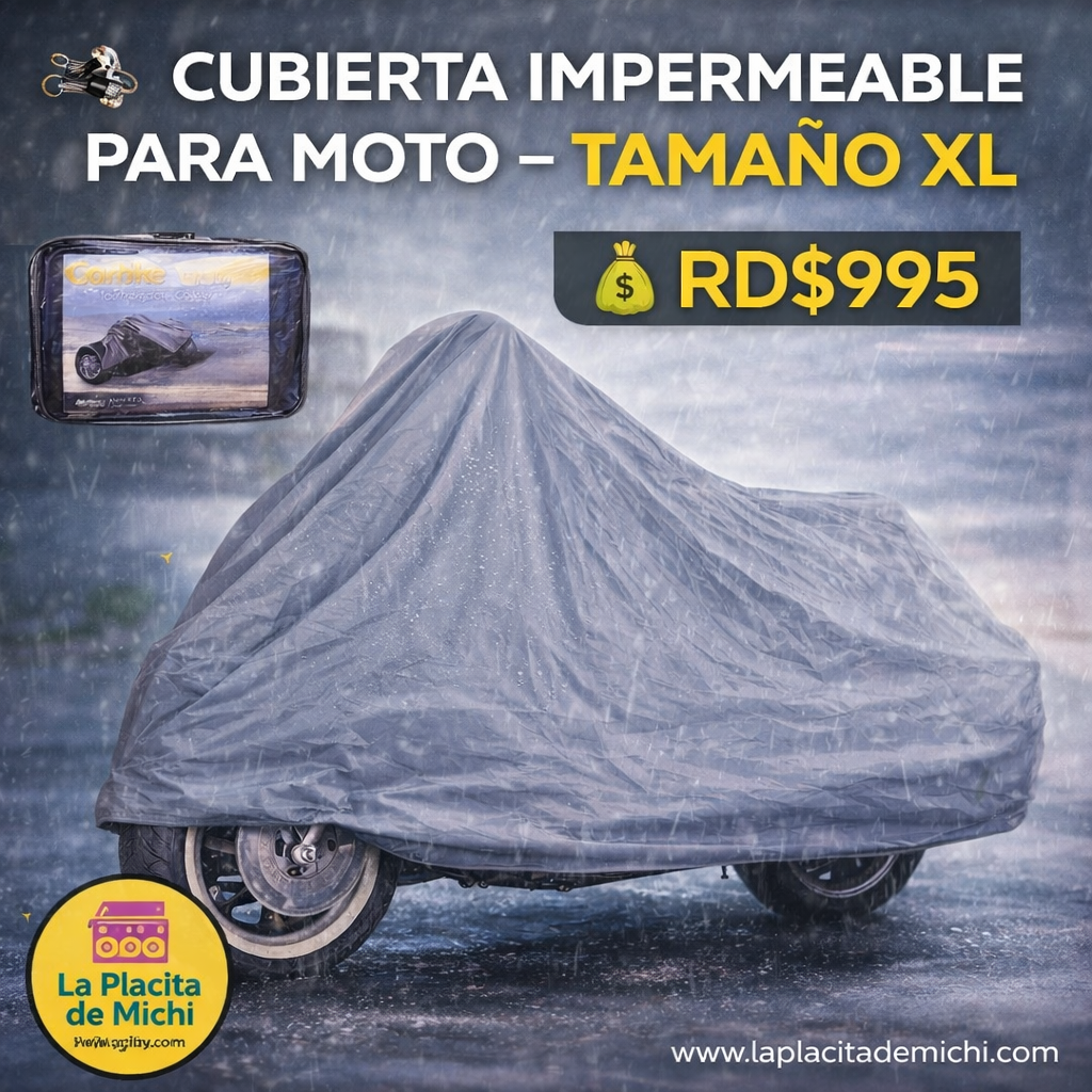 🏍️ CUBIERTA IMPERMEABLE PARA MOTO – TAMAÑO XL

💰 RD$995
