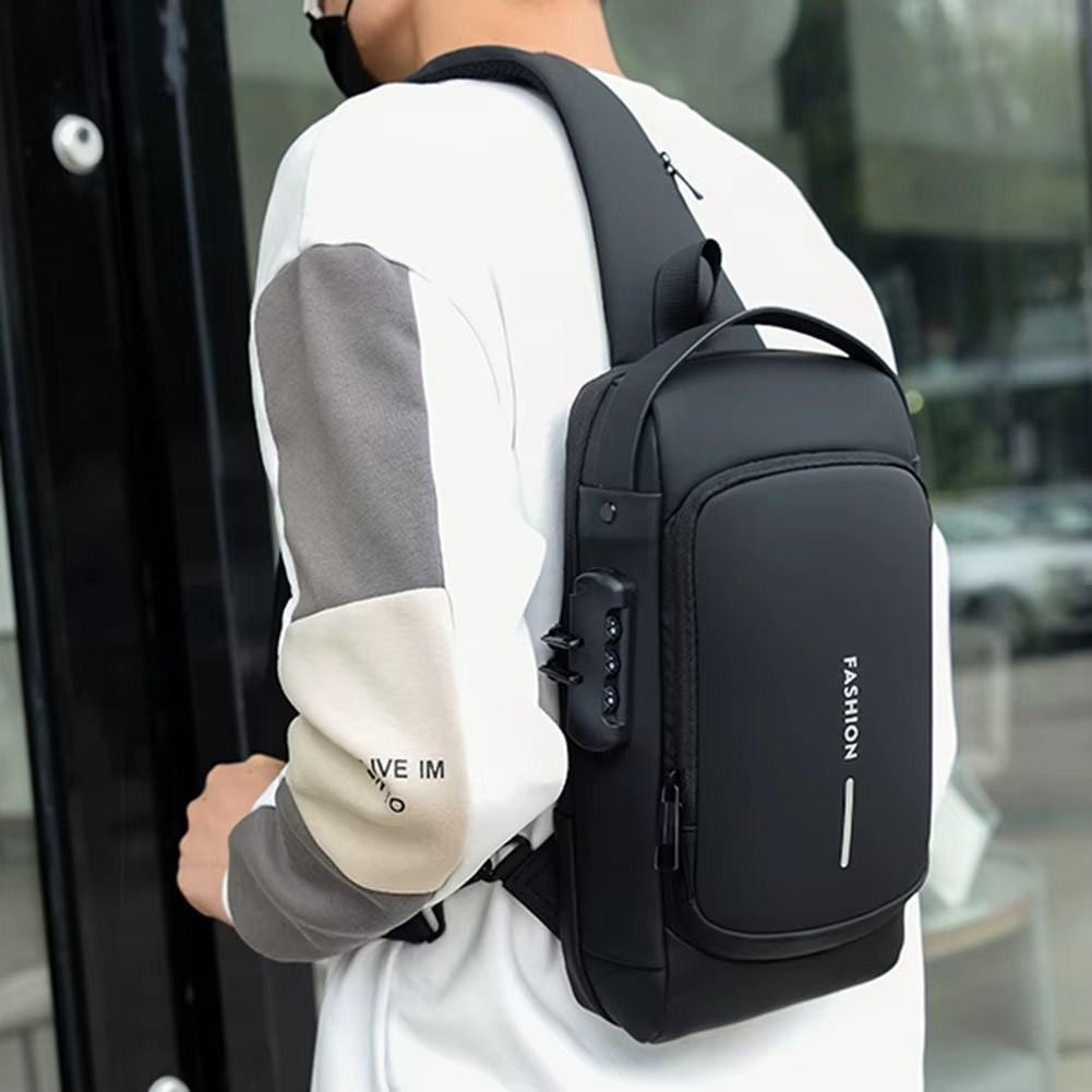 Bolso Cruzado de Hombre Impermeable y Candado de Seguridad  
(Cod.M-35)