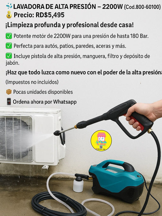 💦 LAVADORA DE ALTA PRESIÓN – 2200W (Cod.800-60100)