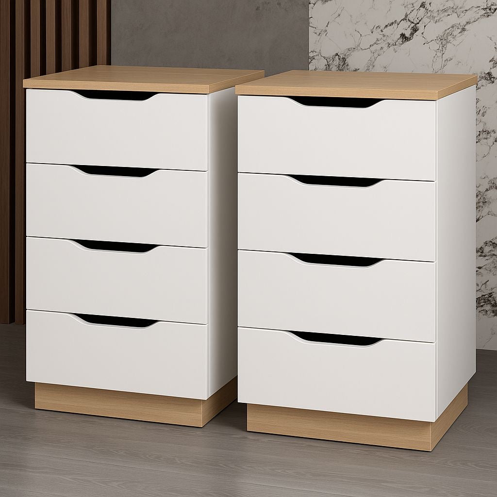 🛏️✨ Mesita de Noche Moderna 4 Gavetas ✨🛏️ (Cod. 80075) 80x30cm 
💰RD$2,495  (C/U)