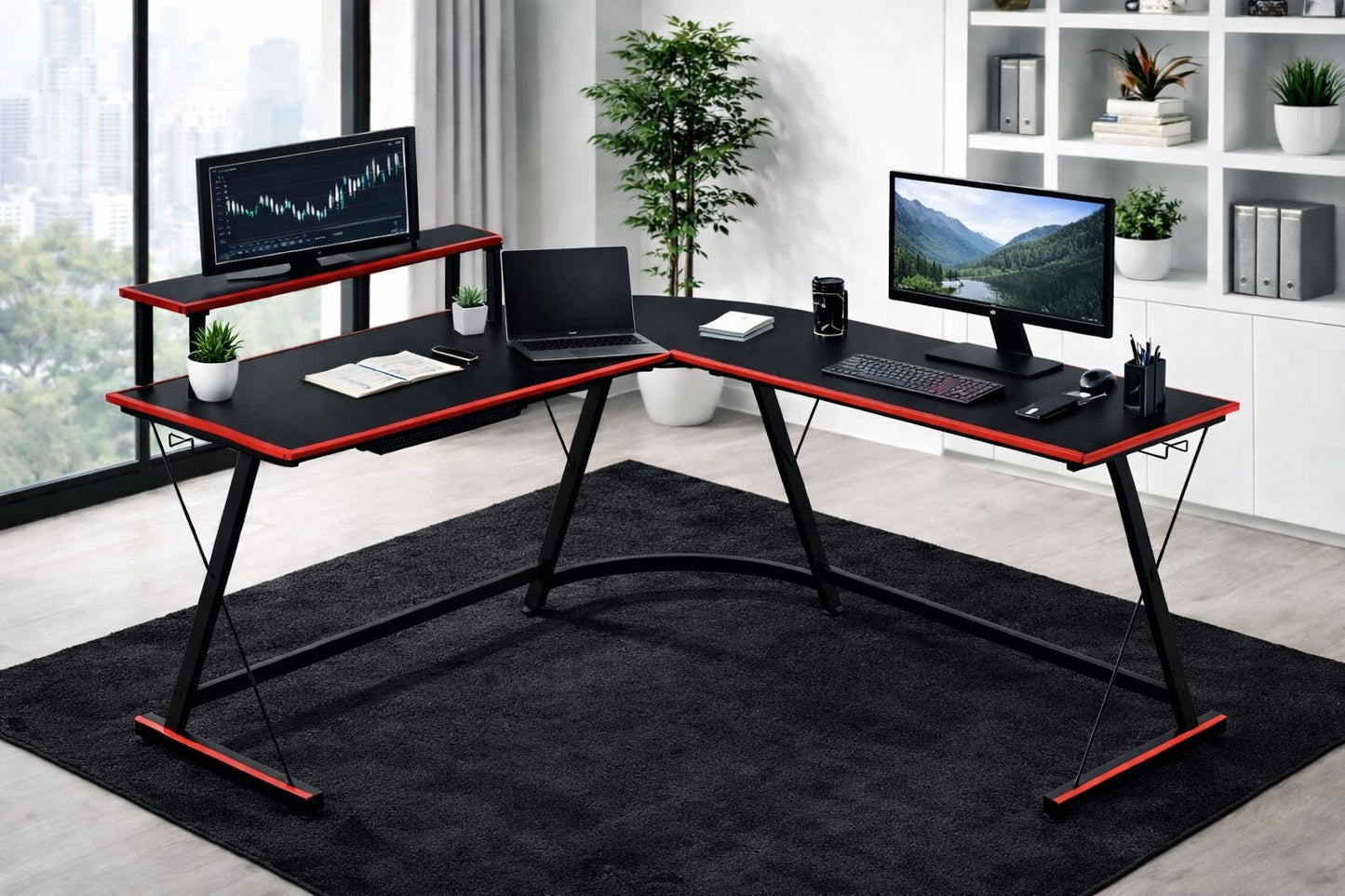 🖥️✨ Escritorio Gamer en Forma de L (Cod. 88333-3) ✨🖥️ Negro/Roja

💰 RD$4,295