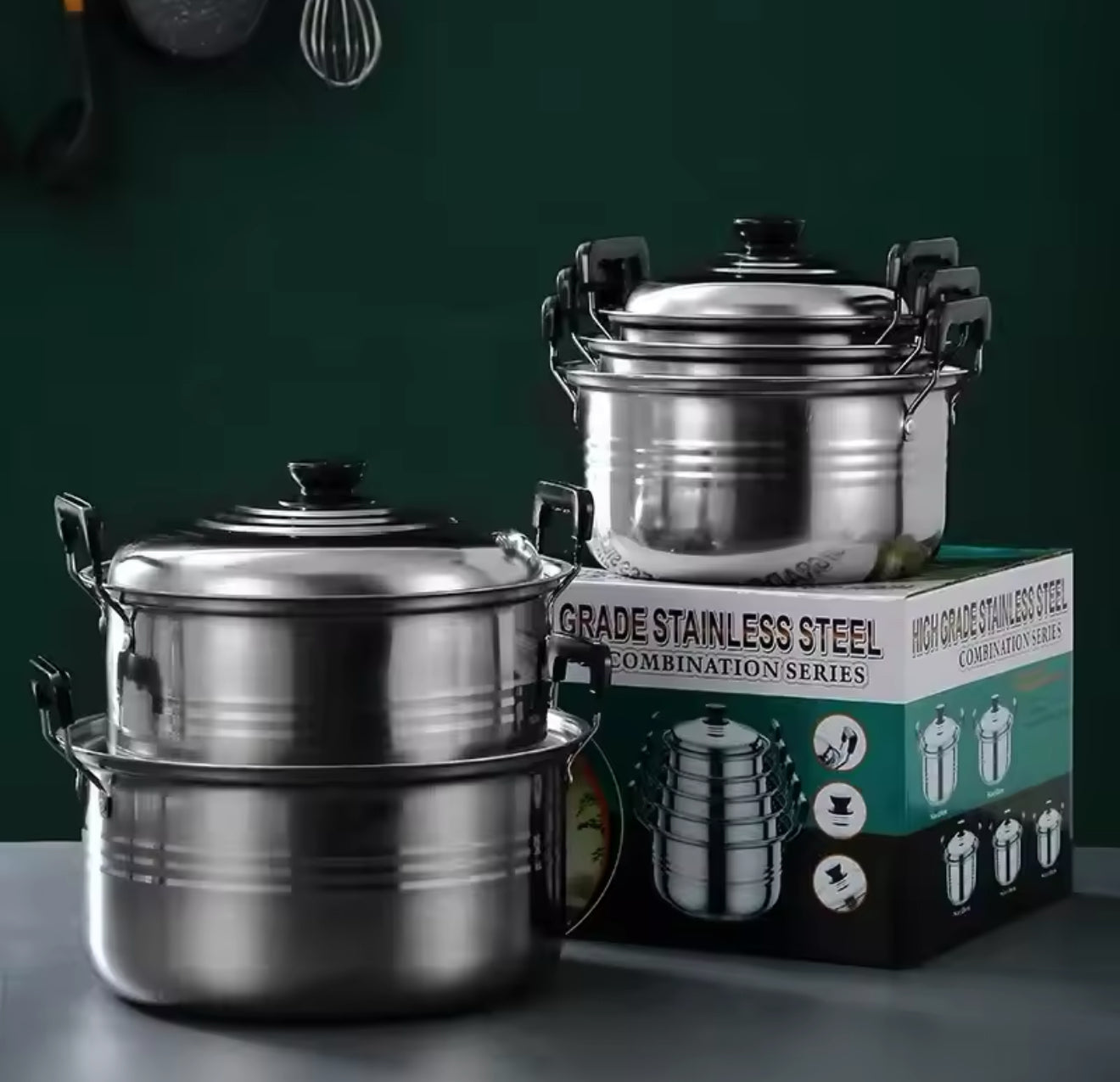 Set de 5 Ollas en Acero Inoxidable (Cod.11-1)