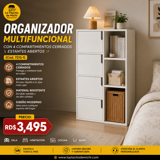 ✨ Organizador Multifuncional con 4 Compartimientos Cerrados y Estantes Abiertos 🏡 (Cod. 7213-1)

💰RD$3,495