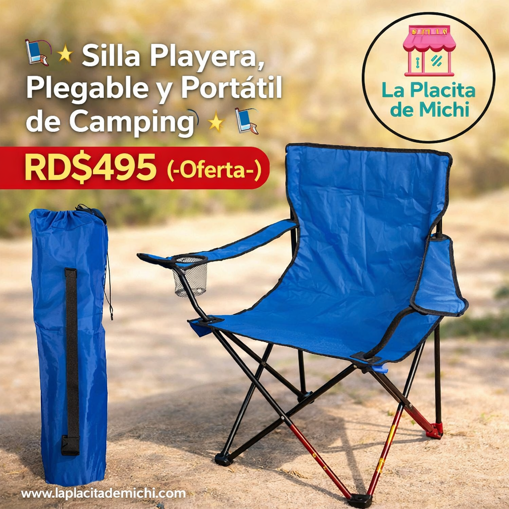 🪑✨ Silla Playera, Plegable y Portátil de Camping ✨🪑
💰 RD$495  (-Oferta-)