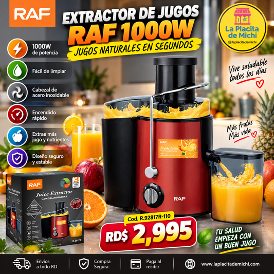 🍊⚡ EXTRACTOR DE JUGOS RAF 1000W – JUGOS NATURALES EN SEGUNDOS ⚡🍎

🆔 Cod. R.92817R-110

💰 RD$2,995