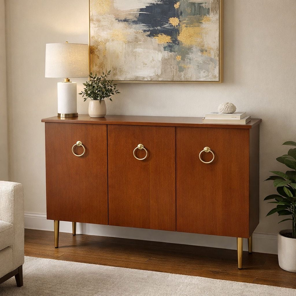 ✨ CREDENZA / GABINETE AUXILIAR MODERNO 3 GAVETAS ✨ (Cod. 7203-5 MARRÓN) 

💰RD$4,495