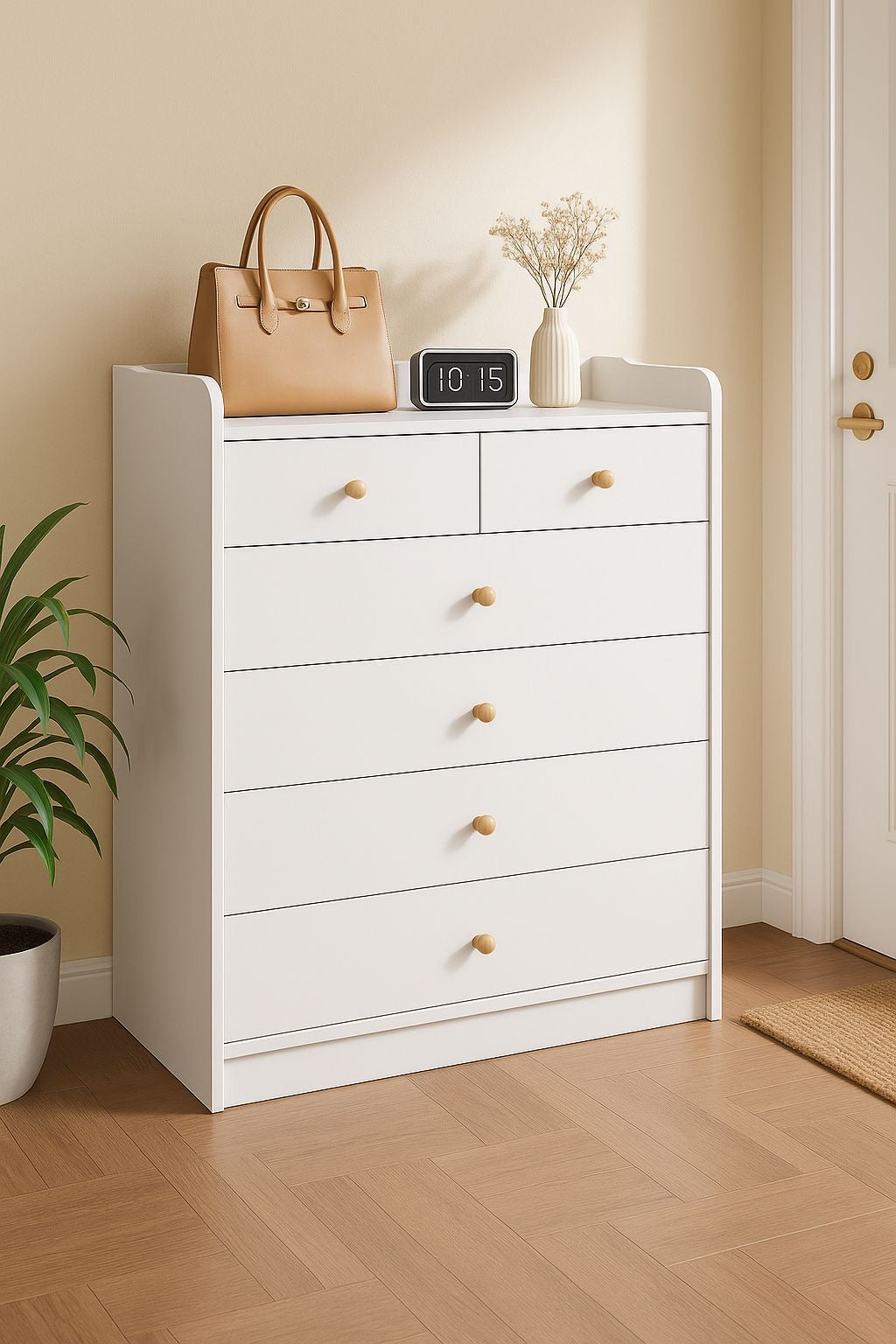 ✨ Gavetero Moderno 6 Gavetas – Blanco Minimalista ✨(Cod.250104 Blanco) 
(Medida 90x35cm)
💰RD$3,795