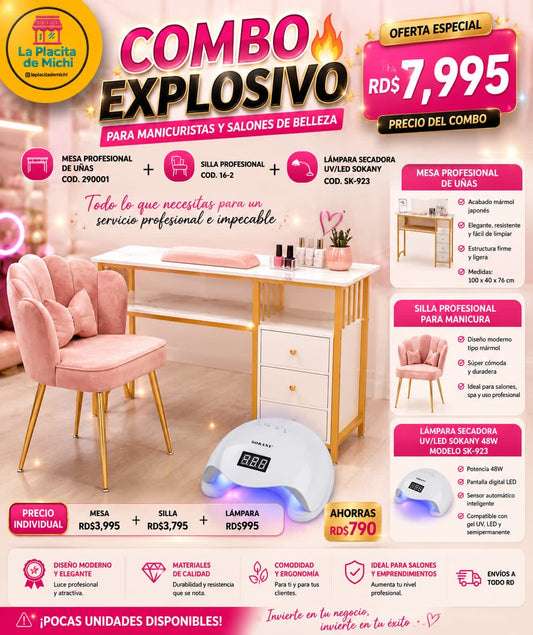 🔥💅✨ COMBO EXPLOSIVO PARA MANICURISTAS Y SALONES DE BELLEZA ✨💅🔥

🪑💅 MESA PROFESIONAL DE UÑAS cod 290001+ SILLA PROFESIONAL COD 16-2 + LÁMPARA SECADORA UV cod sk 923


💰 RD$7,995