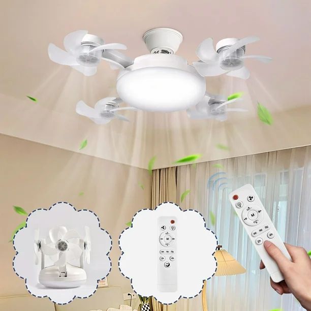 💡🌀 LÁMPARA VENTILADOR TIPO DRONE CON LUZ LED – 4 CABEZAS y Control 🕹️🌀💡

💰RD$1,495