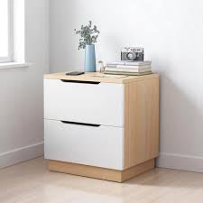 🗄️  Mesita de Noche Moderna 2 Gavetas – Blanco Color Madera Natural  (Cod. 283279)

💰RD$1,995