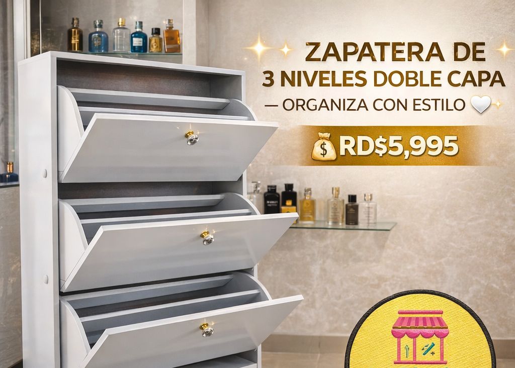 ✨🤍 ZAPATERA DE 3 NIVELES DOBLE CAPA – ORGANIZA CON ESTILO 🤍✨
💰RD$5,995