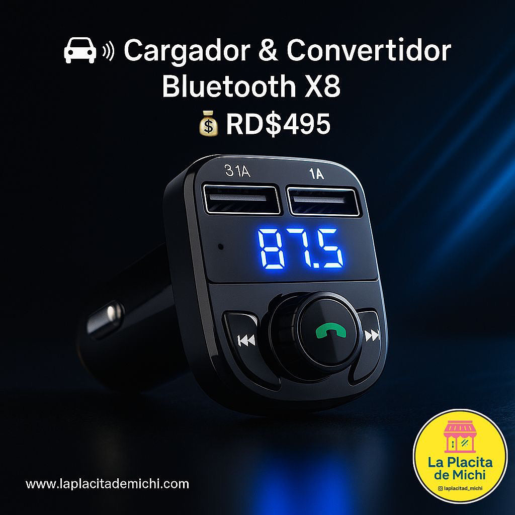 Cargador y Convertidor  Bluetooth, X8