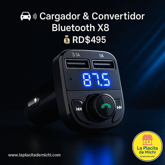 Cargador y Convertidor  Bluetooth, X8