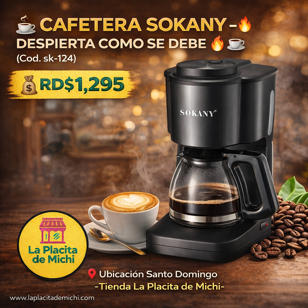 ☕🔥 CAFETERA SOKANY – DESPIERTA COMO SE DEBE 🔥☕ (Cod. sk-124)

💰RD$1,295