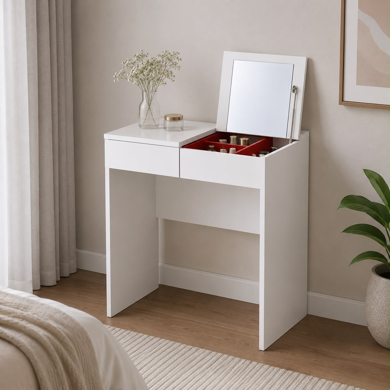 ✨🪞 TOCADOR MODERNO CON ESPEJO Y COMPARTIMIENTO OCULTO 🪞✨(Cod. 25116) 

💰RD$4,495