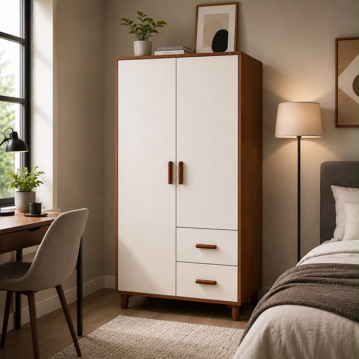 ⭐ Armario Moderno 2 Puertas + 2 Gavetas – Diseño Minimalista
📌 Cod. 80905-1 Marrón 

💰 RD$5,995

📏 Dimensiones: 180 × 80 × 45 cm