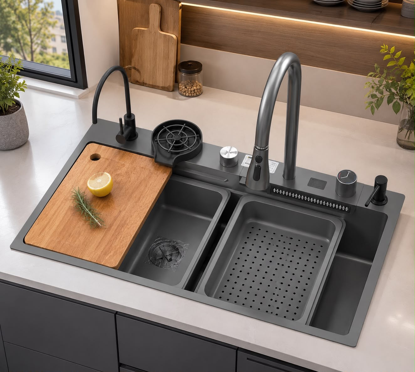 ✨🚿 FREGADERO MULTIFUNCIONAL DE LUJO – TODO EN UNO PARA TU COCINA 🚿✨
🆔 Modelo: SC703-2
📏 Medida: 75 × 45 cm
🎨 Color: GRIS 🩶 (Acero inoxidable)

💰 Precio: RD$5,995