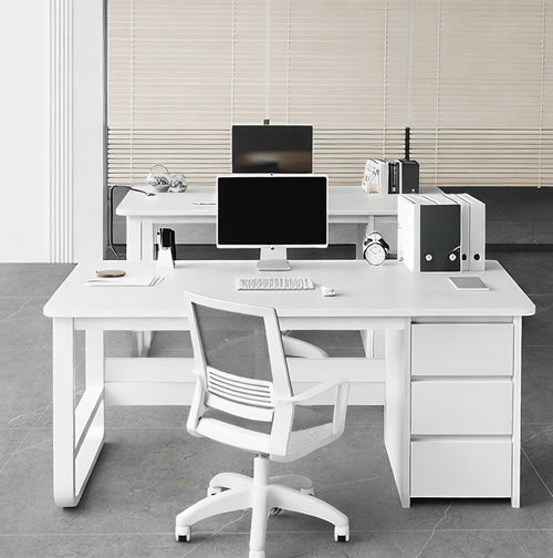 🪑💼 Mesa  Blanca de Oficina Moderna con Estantería y 3 Cajones 📌 (Cod. 283269)

💰 RD$3,995