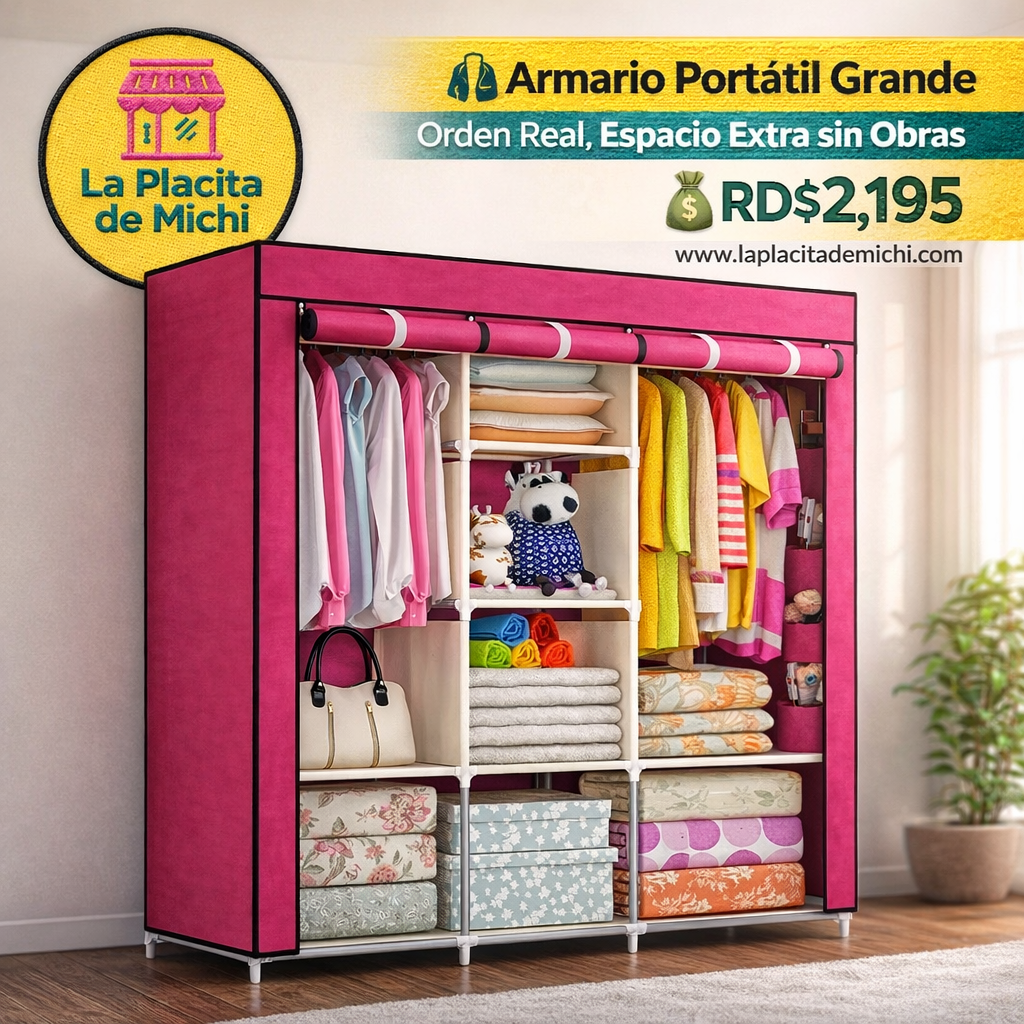 🧥 Armario Portátil Grande – Orden Real, Espacio Extra sin Obras (Cod.88130)

💰 RD$2,195