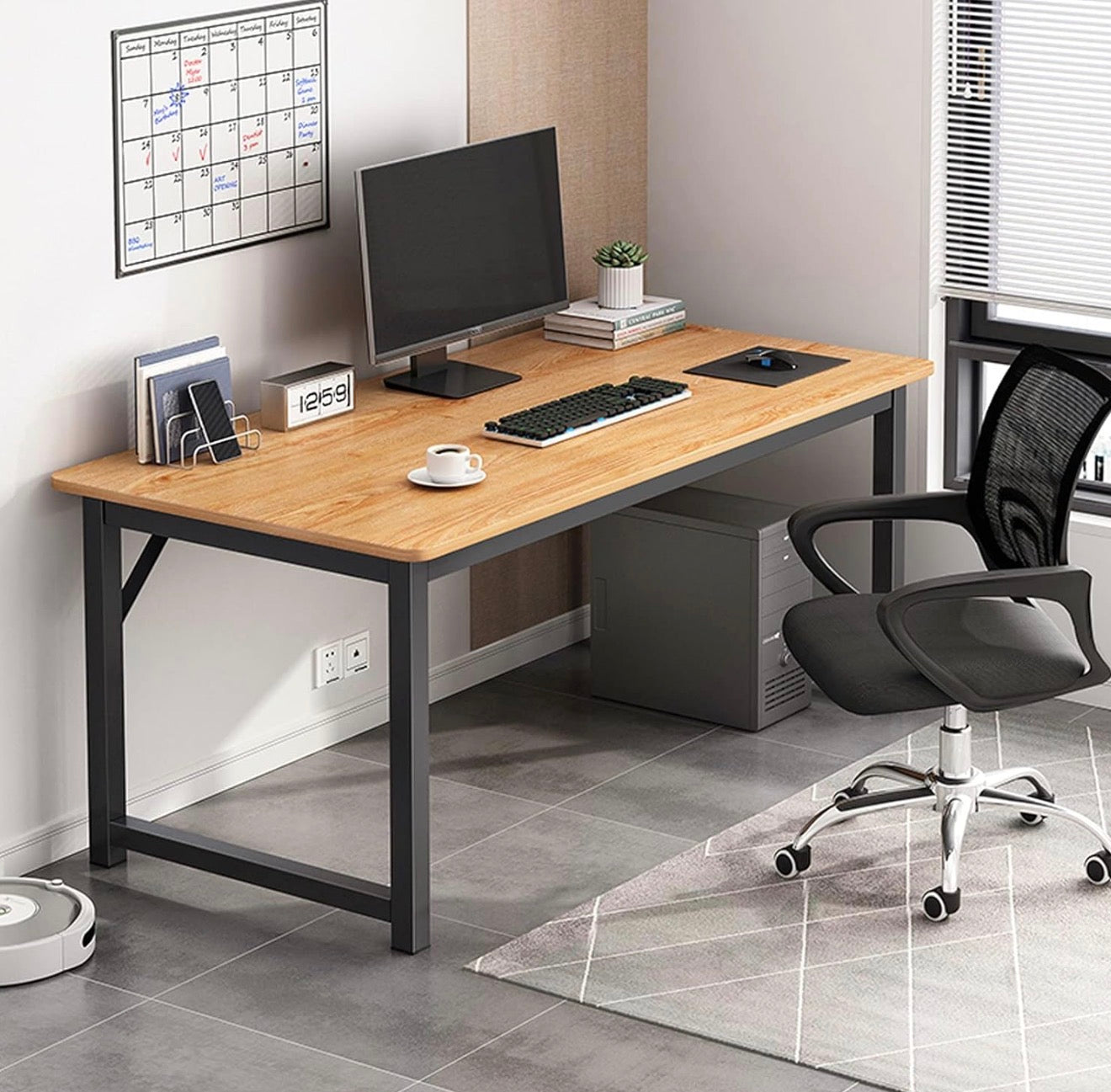 🖥️ Escritorio de Oficina Moderno – Estructura Metálica y Tapa Madera 🪵 
(Cod. 28186)

💰RD$3,995