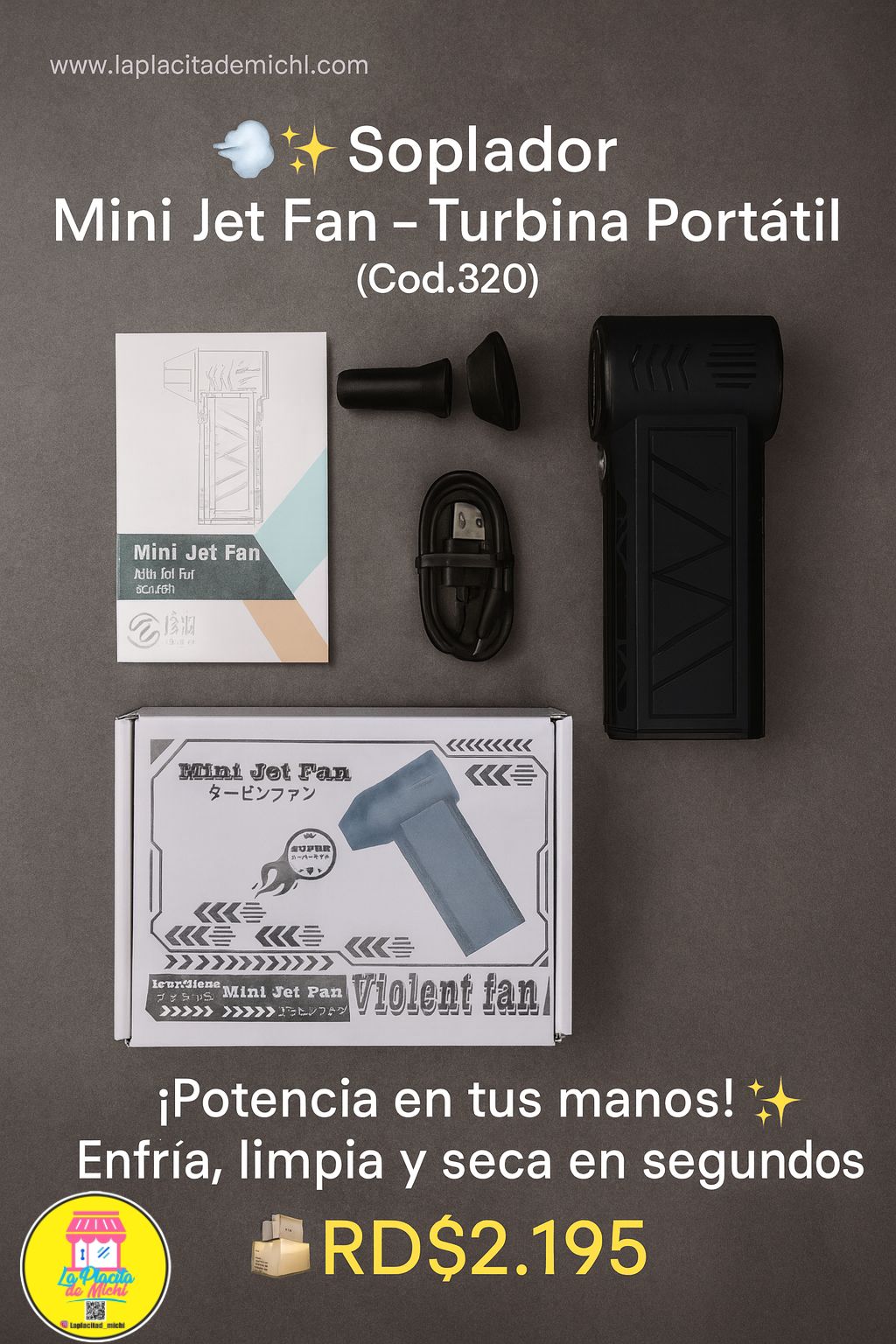 💨✨ Soplador Mini Jet Fan – Turbina Portátil ✨💨 (Cod.320)