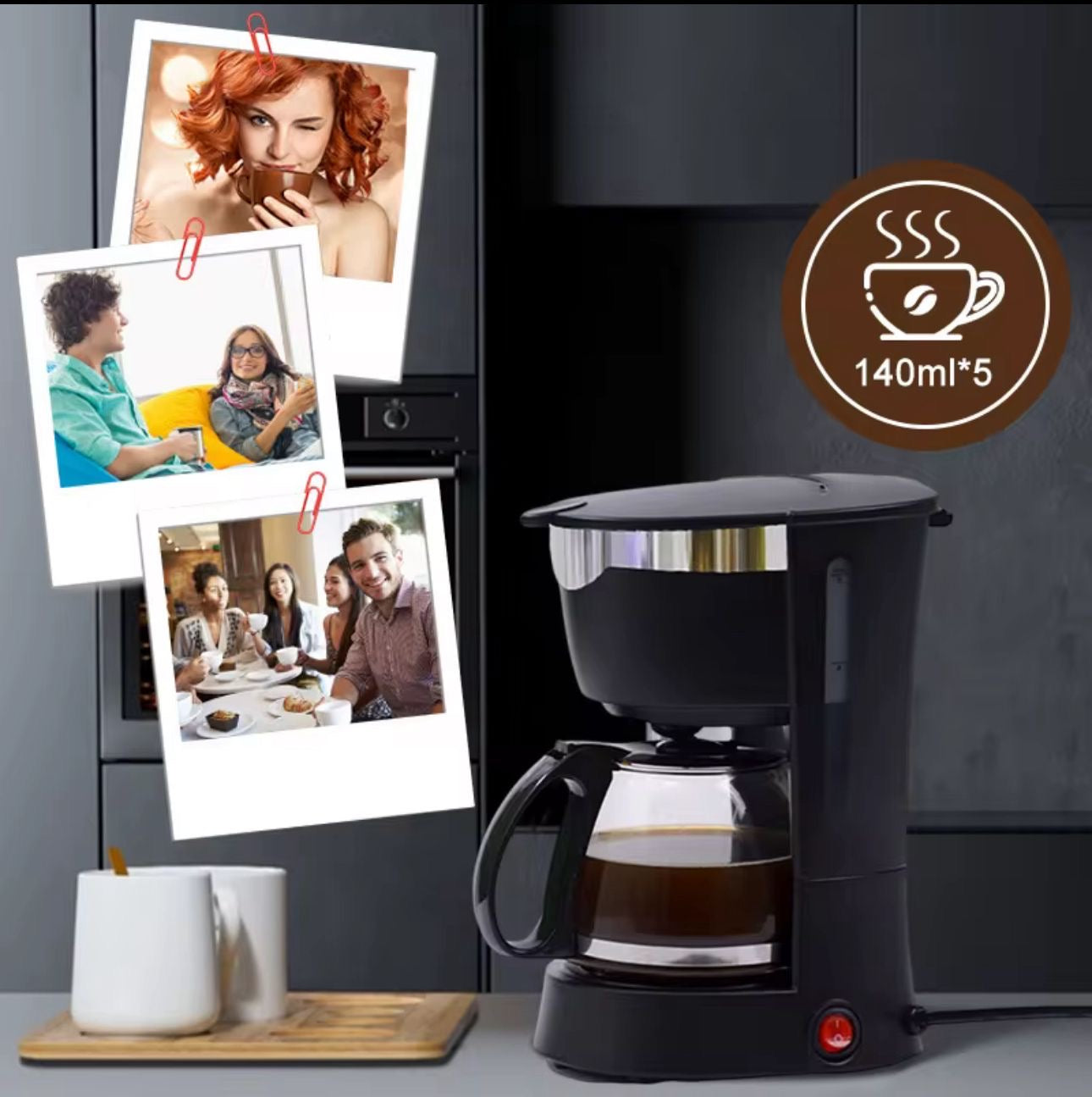 ☕ Cafetera de Goteo Espresso Portátil – 6 Tazas | Estilo Americano (Cod.2506)